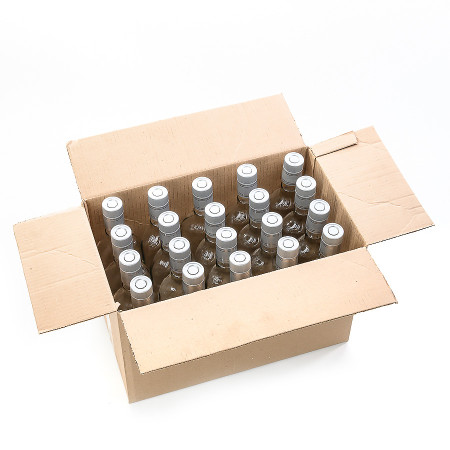 20 бутылок "Фляжка" 0,5 л с пробками гуала в коробке в Костроме